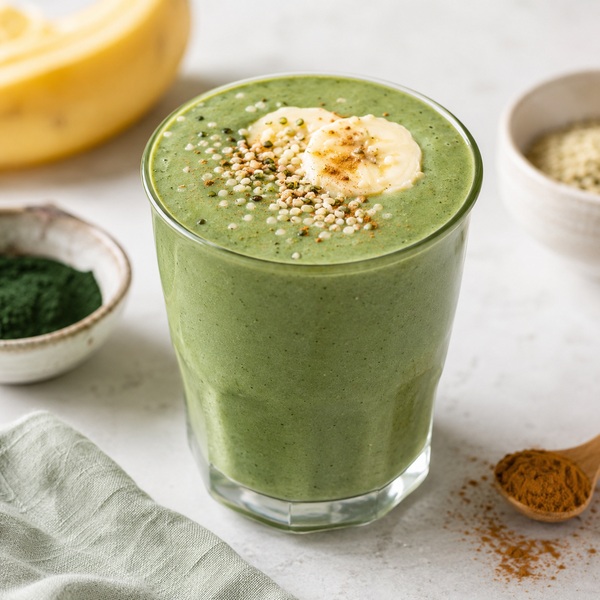 Green Recovery Smoothie with spirulina