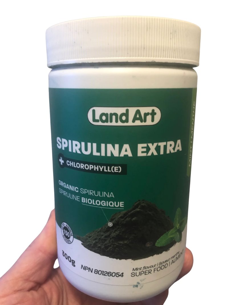 Deep green spirulina powder for the Morning Monster Mash