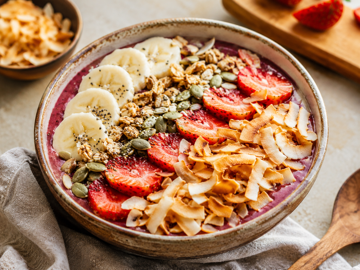 Toasted coconut smoothie bowl